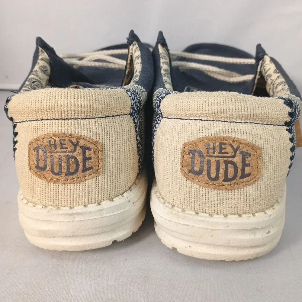 Hey Dude Wally Break Stitch Navy Blue Shoes Women 10 Men 8